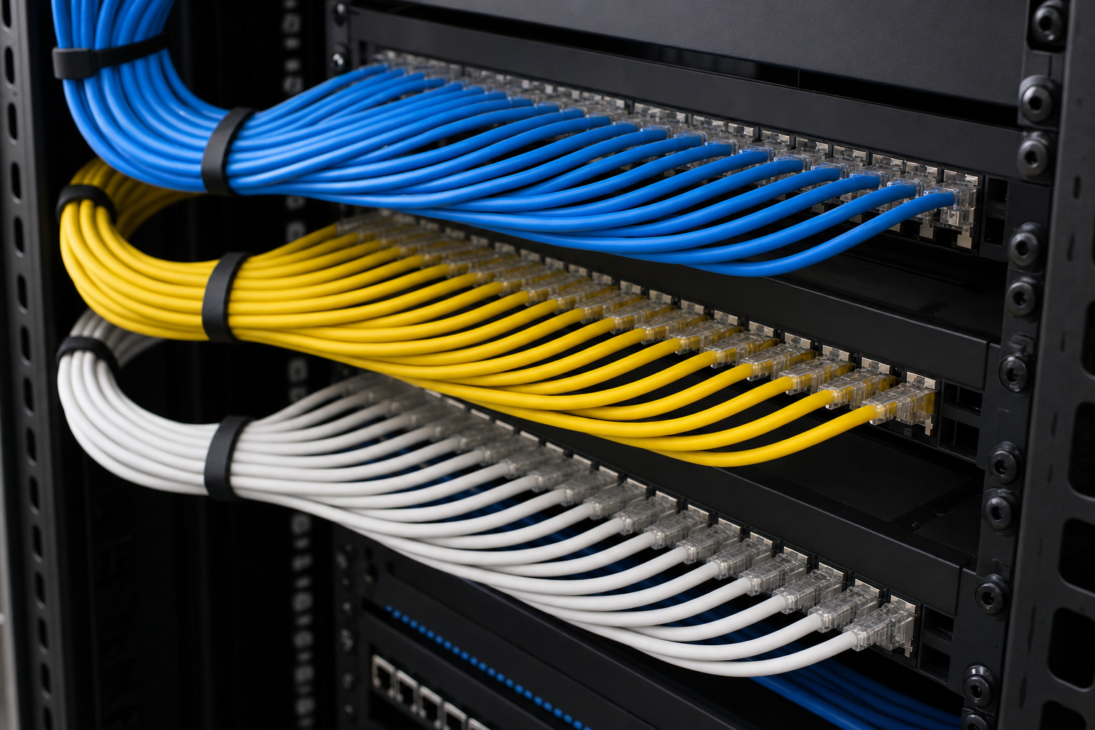Network cabling in server rack
